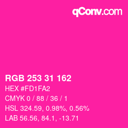 Color code: RGB 253 31 162 | qconv.com