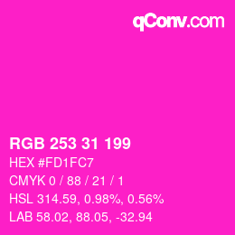 Color code: RGB 253 31 199 | qconv.com