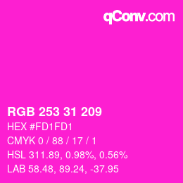 Color code: RGB 253 31 209 | qconv.com