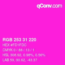 Color code: RGB 253 31 220 | qconv.com