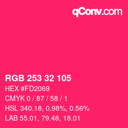 Color code: RGB 253 32 105 | qconv.com