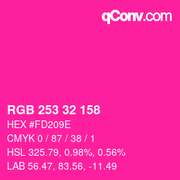 Color code: RGB 253 32 158 | qconv.com