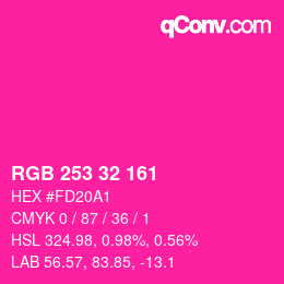 Color code: RGB 253 32 161 | qconv.com
