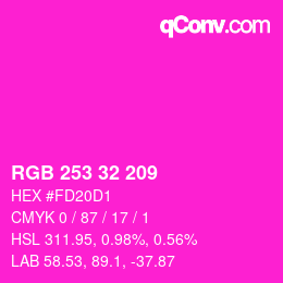 Color code: RGB 253 32 209 | qconv.com