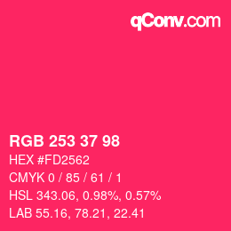 カラーコード: RGB 253 37 98 | qconv.com
