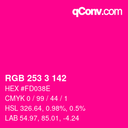Color code: RGB 253 3 142 | qconv.com