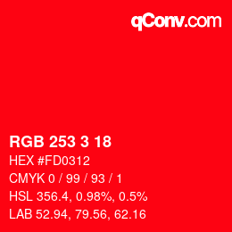 Color code: RGB 253 3 18 | qconv.com
