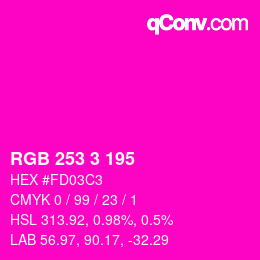 Color code: RGB 253 3 195 | qconv.com