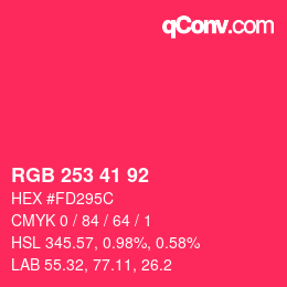 カラーコード: RGB 253 41 92 | qconv.com