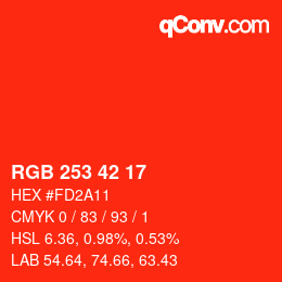 Color code: RGB 253 42 17 | qconv.com