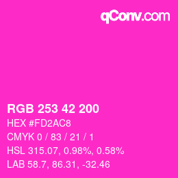 Color code: RGB 253 42 200 | qconv.com