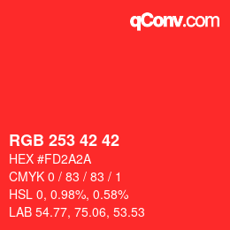 Código de color: RGB 253 42 42 | qconv.com