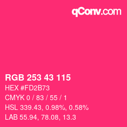 颜色代码: RGB 253 43 115 | qconv.com