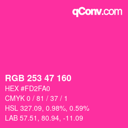 Color code: RGB 253 47 160 | qconv.com
