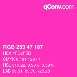 Color code: RGB 253 47 187 | qconv.com