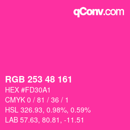 Código de color: RGB 253 48 161 | qconv.com