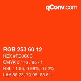 カラーコード: RGB 253 60 12 | qconv.com