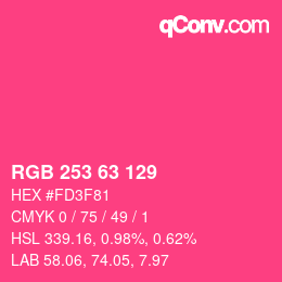 Farbcode: RGB 253 63 129 | qconv.com