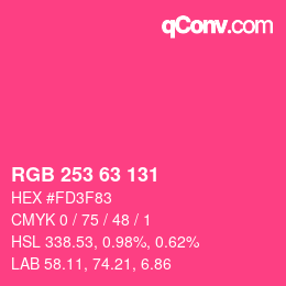 Color code: RGB 253 63 131 | qconv.com