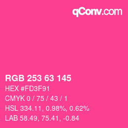 Color code: RGB 253 63 145 | qconv.com