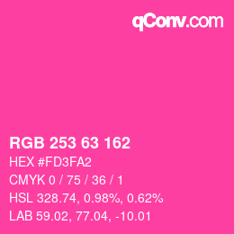Color code: RGB 253 63 162 | qconv.com
