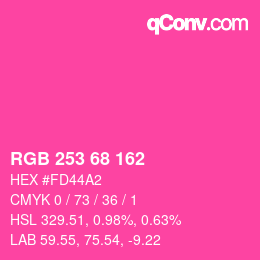 Color code: RGB 253 68 162 | qconv.com