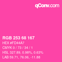 Color code: RGB 253 68 167 | qconv.com