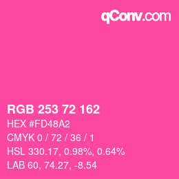 Color code: RGB 253 72 162 | qconv.com