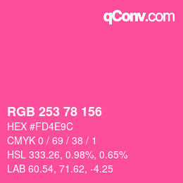 カラーコード: RGB 253 78 156 | qconv.com