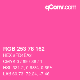 Color code: RGB 253 78 162 | qconv.com