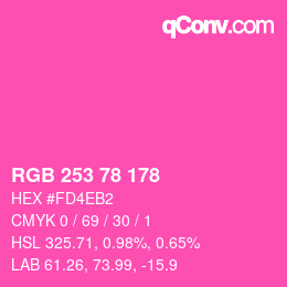 カラーコード: RGB 253 78 178 | qconv.com