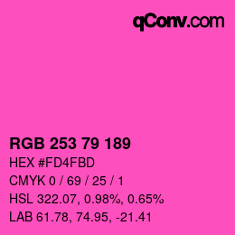カラーコード: RGB 253 79 189 | qconv.com