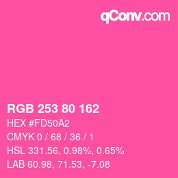 Color code: RGB 253 80 162 | qconv.com
