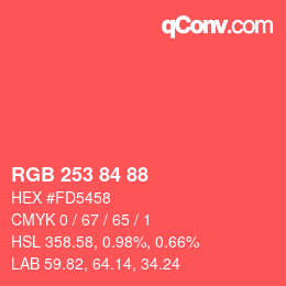 Color code: RGB 253 84 88 | qconv.com