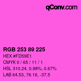 Color code: RGB 253 89 225 | qconv.com