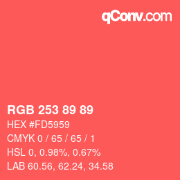 Color code: RGB 253 89 89 | qconv.com