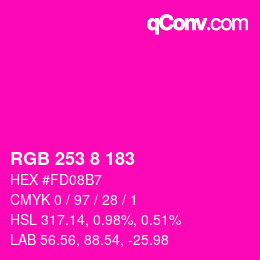 Color code: RGB 253 8 183 | qconv.com
