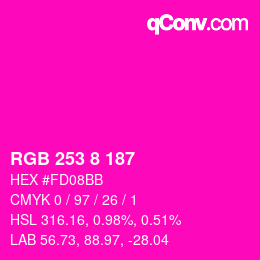 Color code: RGB 253 8 187 | qconv.com