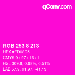 颜色代码: RGB 253 8 213 | qconv.com