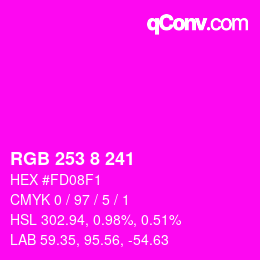 Color code: RGB 253 8 241 | qconv.com