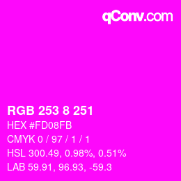 Color code: RGB 253 8 251 | qconv.com