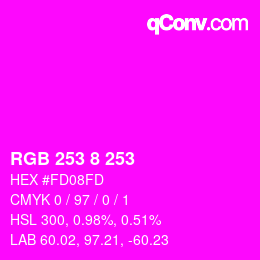 Color code: RGB 253 8 253 | qconv.com
