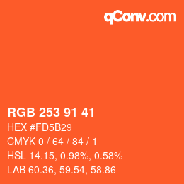 カラーコード: RGB 253 91 41 | qconv.com