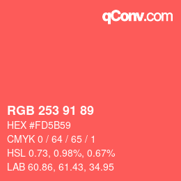 Color code: RGB 253 91 89 | qconv.com