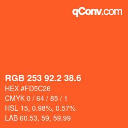 カラーコード: RGB 253 92.2 38.6 | qconv.com