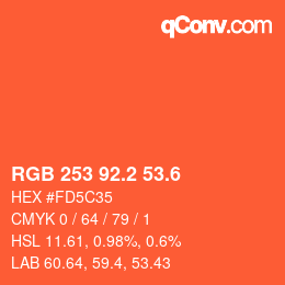 カラーコード: RGB 253 92.2 53.6 | qconv.com