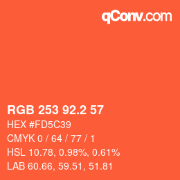 カラーコード: RGB 253 92.2 57 | qconv.com