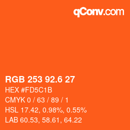 カラーコード: RGB 253 92.6 27 | qconv.com