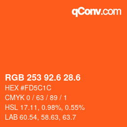 カラーコード: RGB 253 92.6 28.6 | qconv.com