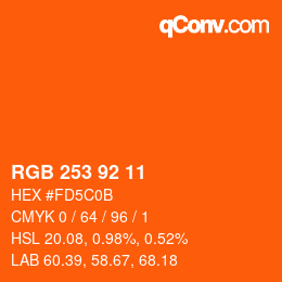 カラーコード: RGB 253 92 11 | qconv.com